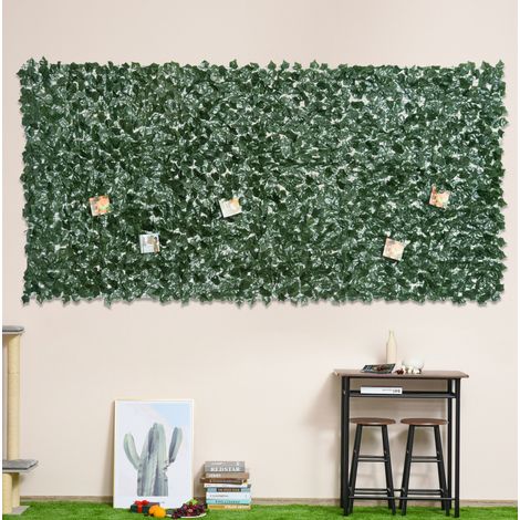 Künstliche Hecken-Sichtschutzmatte 300 x 150 cm aus grünem Polyethylen für Balkon – MEUBLIV (1/5)