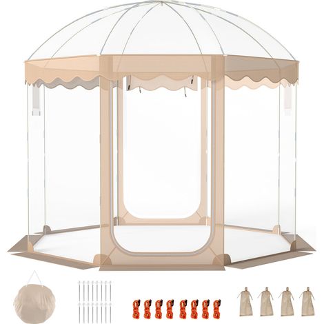 COSTWAY Tenda Bolla Sportiva Pop Up Pieghevole Trasparente Esterno Feste Impermeabile Antipioggia Avvolgibile Sole Pioggia Termica Isolante Freddo Finestra Po (1/5)
