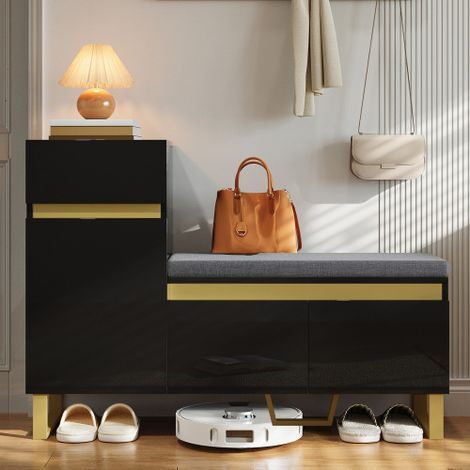 Schuhschrank mit großer Kapazität für den Flur – Mehrstufiger Aufbewahrungsschrank, moderner und minimalistischer Flurschrank mit Schubladen und Türen