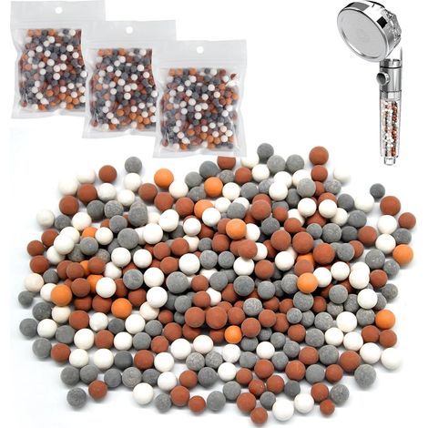 Antikalk-Duschkopf, Antikalk-Filter, 4er-Pack Ersatz-Antikalk-Duschköpfe, Mineralduschbälle, Minusionen-Mineralduschbälle