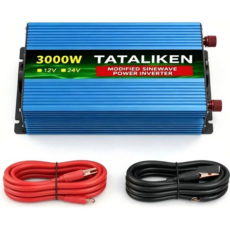 Tataliken Convertisseur 3000W 24V Onde Sinusoïdale Modifiée 230V Convertisseur Haute Performance pour Équipements Électriques Domestiques et Extérieurs (1/5)