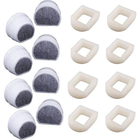 16er-Pack Schaumstoff-Vorfilter und Aktivkohlefilter, kompatibel mit den PetSafe Drinkwell Trinkbrunnen INOX 360 Avalon Pagoda Seascape und Sedona, Filter für Katzen- und Hundetrinkbrunnen (1/4)