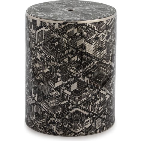Hocker 33X33X45 Keramik Schwarz/Silber (1/2)