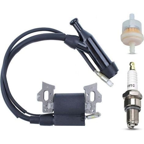 Kit de bobine d'allumage pour HONDA GX160 GX200 GX110 GX120 GX140, bobine d'allumage + bougie d'allumage + capuchon de bougie d'allumage + filtre à carburant Kit 4 en 1 (1/4)