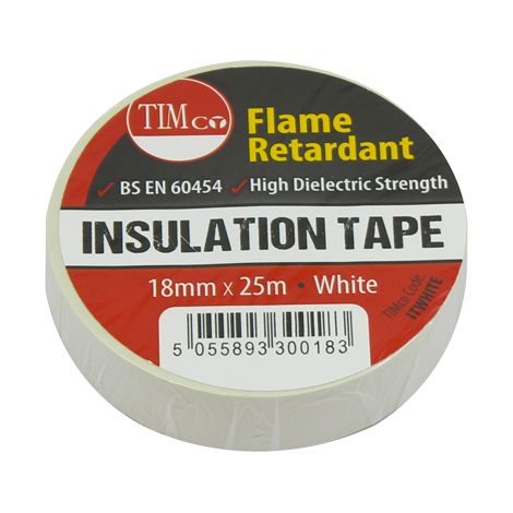 TIMCO PVC Insulation Tape White - 25m x 18mm