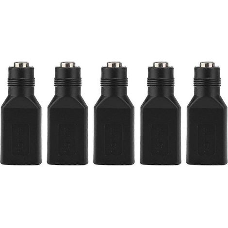 Adaptateur mini USB femelle à 5 ports vers connecteur femelle DC 5,5 x 2,1 (1/4)