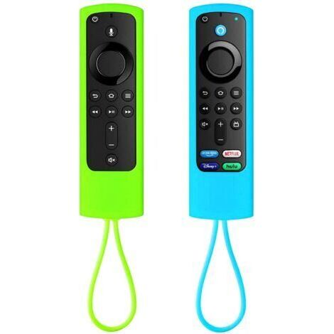 Étui de protection pour télécommande (lueur dans le noir), étui de protection en silicone pour Fire TV Stick 4k - vert brillant et bleu ciel (1/5)