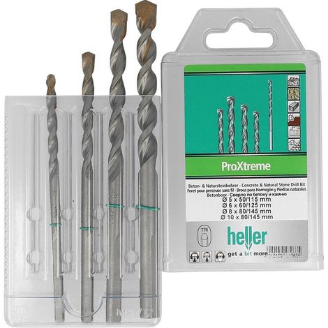 Set punte per trapano Heller proxtreme 28263 carburo tungsteno 4 pezzi