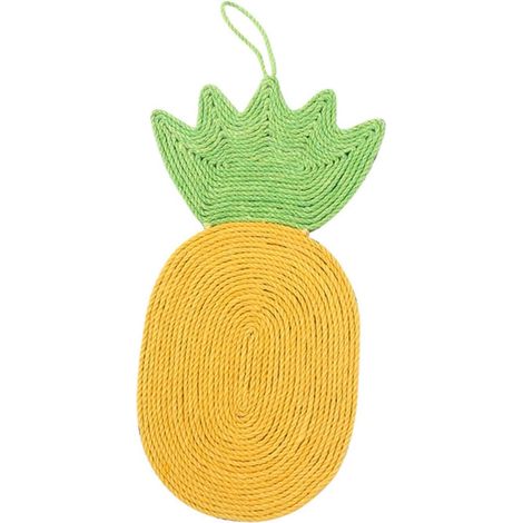 Praktische gelbe Sisal-Kratzmatte mit Ananas-Design, schützt Ihre Möbel (1/5)