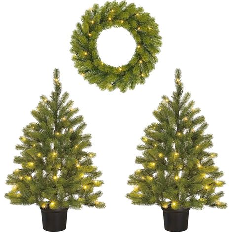 Black Box Trees Sapins de Noël artificiels avec couronne illuminée Blanc H90xl45xL45cm (1/4)
