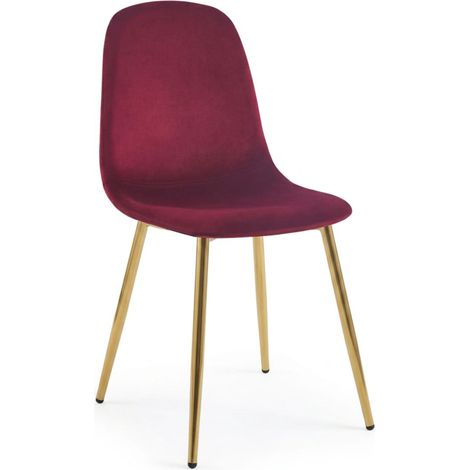 Sillas Comedor - Silla Golden Teok Terciopelo - Rojo (1/5)