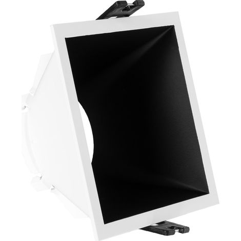 Downlight-Ring Eckig Niedriger UGR-Wert für LED-Lampe GU10 Schnitt 85x85 mm Weiß / Schwarz