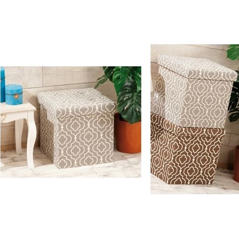 Pouf pieghevole in tessuto stampato trip 38 x 38 x 38 cm 2 Colori (1/2)