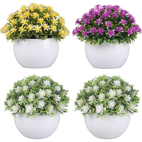 Mini plantes artificielles en pot x4 pour décoration intérieure (1/5)