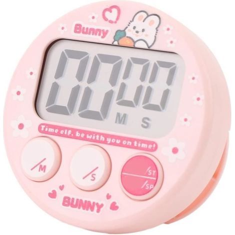 Elektronischer Cartoon-Timer, Digitaler Magnet-Timer, LCD-Display aus Kunststoff, Countdown-Timer (1/4)