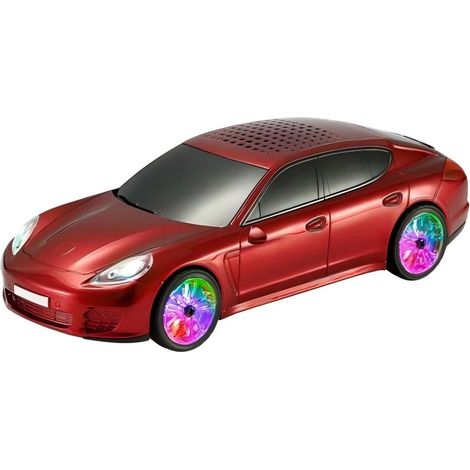 Enceinte Bluetooth pour voiture avec lumières LED, 5 W, USB, carte TF, radio FM, rouge (1/3)