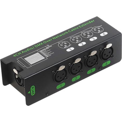 Rallonge de câble RJ45 à quatre canaux en métal durable, adaptée aux performances en direct, transmet l'audio via une interface RJ45, conçue spécifiquement pour les musiciens. (1/5)