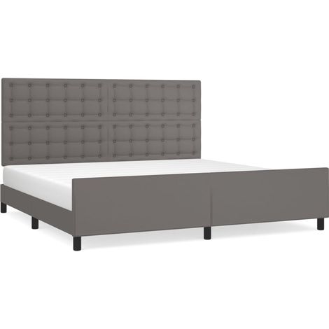 Maison Exclusive - Giroletto con Testiera Grigio 200x200 cm in Similpelle (1/5)