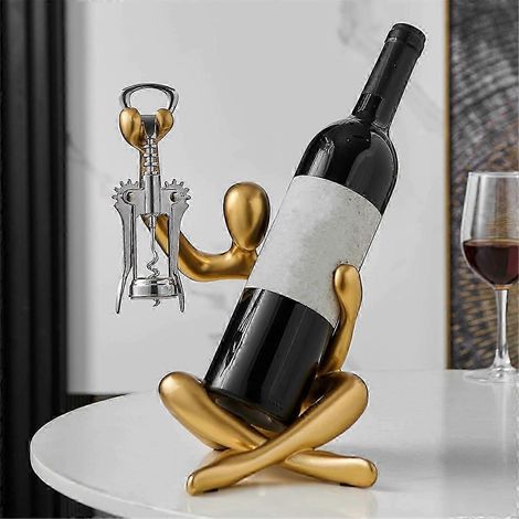 Porte-bouteilles de vin statue, idéal pour un comptoir, un bureau ou une table (P2025041100952) (1/4)