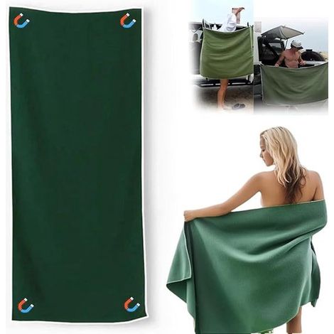 Magnetisches Strandtuch,Mikrofaser,geeignet für Strand,Fitnessstudio und Camping,190 cm x 76 cm,Grün (1/5)