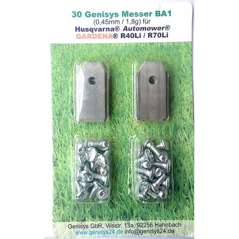 30 Edelstahl-Messer 0,45mm Klingen Gardena Mährpbpter R40Li R45Li R70Li R180 VPE (St./Pcs) 90 (1/5)