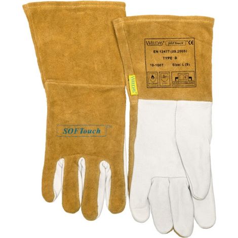 Guante soldador SOFTouch cuero flor cabra combinado L (1/2)