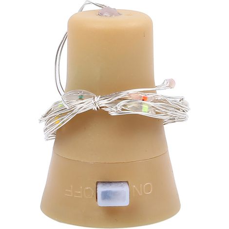 Guirlande lumineuse solaire à 10 LED pour bouteille de vin, étanche, en fil de cuivre, décorative. (1/5)