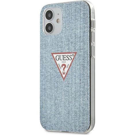 Custodia per iPhone 12 mini Guess Jeans Collection blu