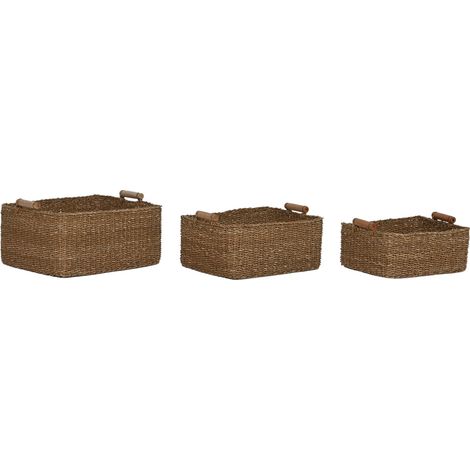 Cesta Set 3 Seagrass Yute 48X40X22 Natural (1/4)
