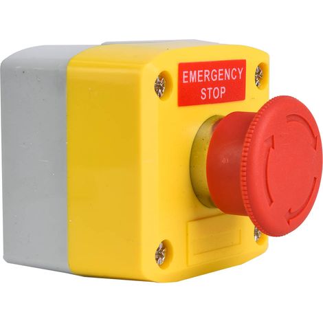 Bouton-poussoir d'arrêt d'urgence à panneau rouge, étanche IP65 SP A001 (1/5)