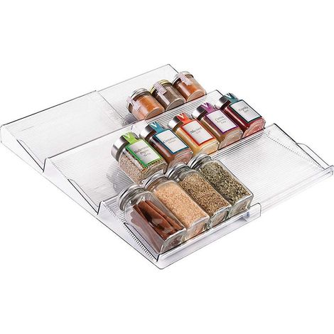 porte-pices Transparent 3 Niveaux - Porte-pices Extensible En Pvc Pour Tiroirs De Cuisine - Tiroirs Pour Ranger Les Pices, Les Condiments, Les He (1/5)