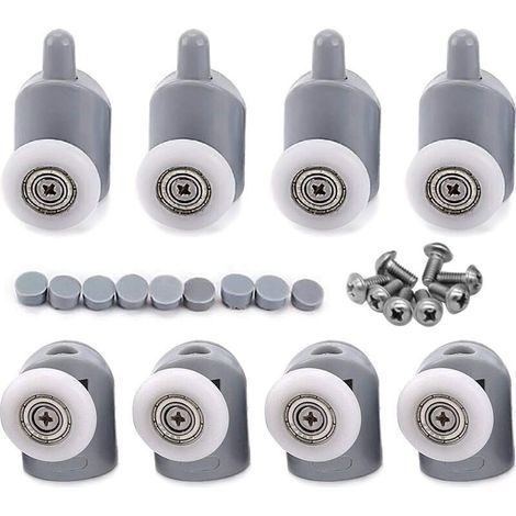8 Roulettes Coulissantes de 23 mm pour Porte de Douche – Galets Roulants Silencieux pour Porte de Salle de Bain (1/5)