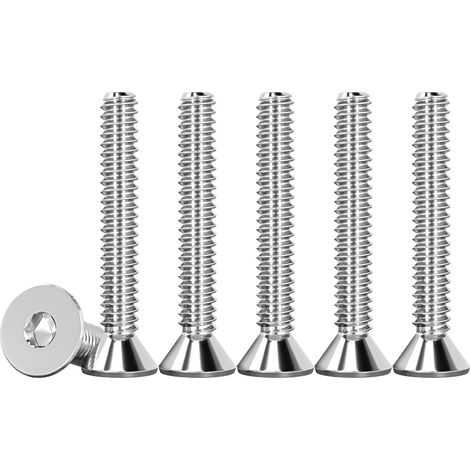 M3 X 25mm Vis à Tête Fraisée Avec Six Pans Creux en Acier Inoxydable A2 V2A Visserie Norme DIN 7991 / ISO 10642 Argent Vis Inox Filetage Complet, Lot De 50 (1/5)