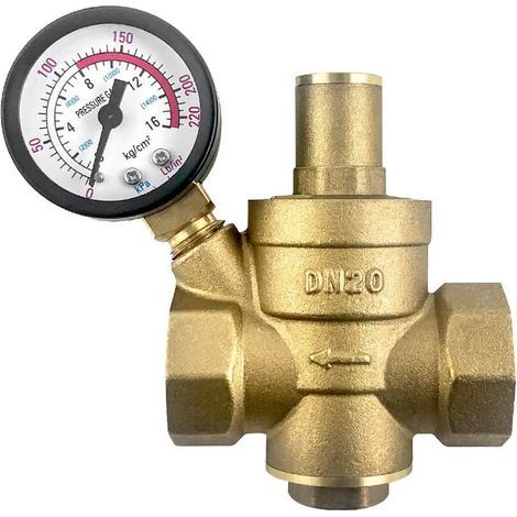 Réducteur de pression d'eau DN20 en laiton – Manomètre réglable – Filetage standard 25mm – Pression jusqu'à 1,6 Mpa (1/5)