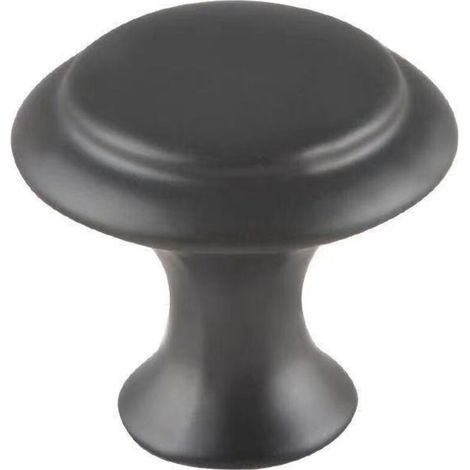 Bouton de porte d'entrée rustique noir mat (1/2)