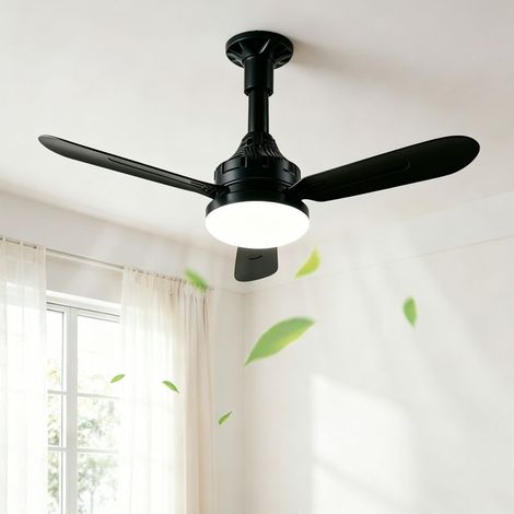 Ventilateur de plafond LEDANDER Blanc extra-plat encastré 3 pales silencieux avec éclairage et télécommande pour chambre (1/5)