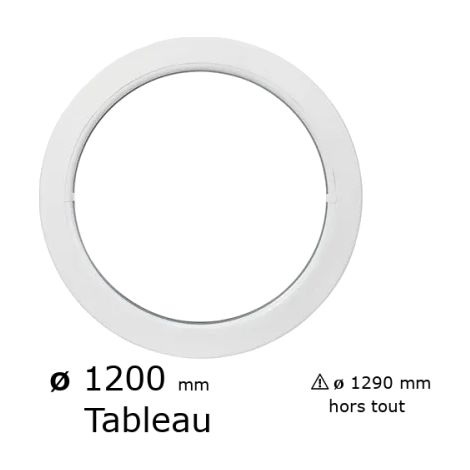 Fenêtre ronde fixe PVC vitrage clair diam. 120 cm tableau pour pose en neuf (1/3)