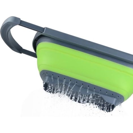Passoire de cuisine rétractable pliable silicone compact (1/2)