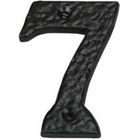 1PZ NUMERO CIVICO "7" IN FERRO NERO OPACO