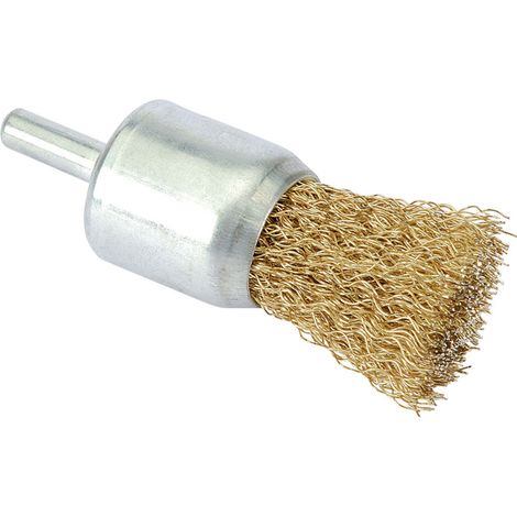 Draper 26M Flat Top Decarbonizing Wire Brush with Brassed Steel Crimped End, 25mm Diameter (Model 41438) (1/5)
