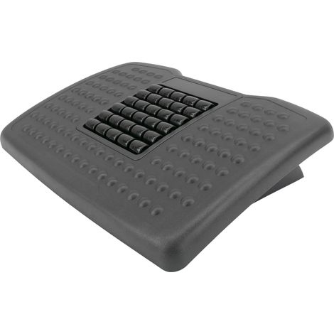 PrimeMatik - Repose-pieds avec plateau réglable en plastique noir 455 x 330 mm avec massage (1/5)
