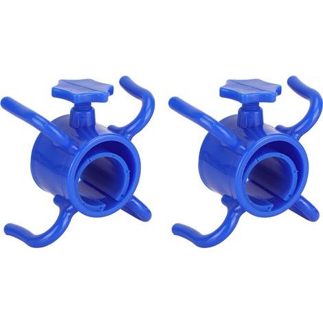 Set mit 2 Strandhaken aus Kunststoff, 4-armig, zum Aufhängen von Sonnenschirmen, Handtüchern, Hüten und Sonnenbrillen (blau). (1/5)