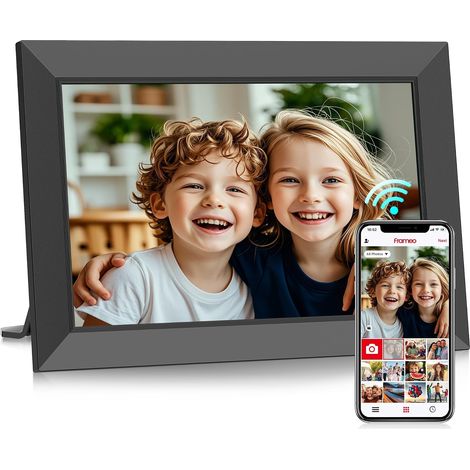 marco de fotos digital, pantalla táctil HD IPS de 10,1 pulgadas, 32 GB de memoria, conectividad Wi-Fi, rotación automática, montaje sobremesa o en la pared. (1/5)