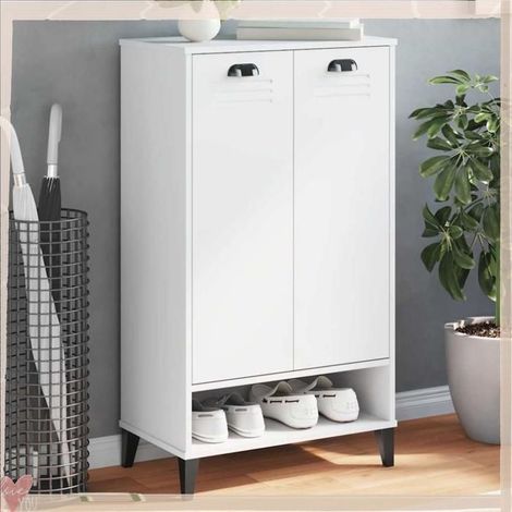 Armoire à chaussures - VINGVO - 374923 - Blanc - Bois d'ingénierie - Grand rangement (1/5)
