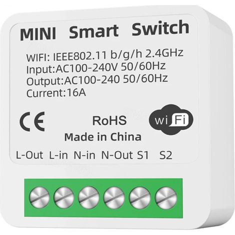 Interrupteur Wifi - Compatible Tuya Smart Life - Commande Vocale Alexa Google Assistant - Pour Lampe Et Appareil Electrique - 1 Unite (1/5)