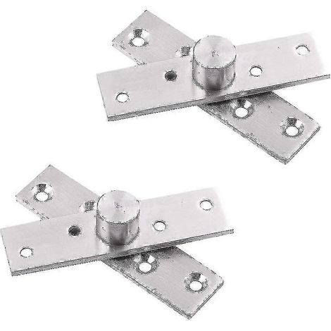 Lot de 2 charnières de porte pivotantes à 360° en acier inoxydable, charnière lestée fixe, centre de porte à 360° (1/5)