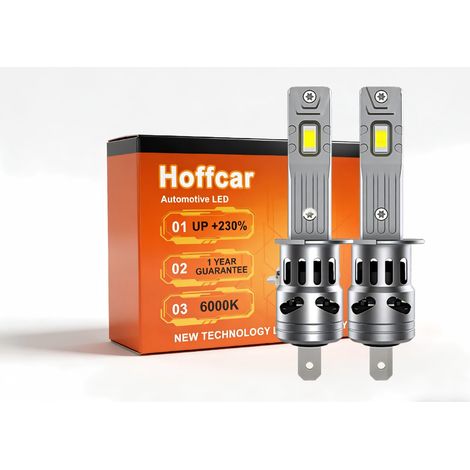 HC-H1 Lampadine H1 LED 6500LM 6000K Bianco Freddo 60W, H1 LED CANBUS Plug and Play, Lampade H1 Auto Moto IP68 Alta Luminosità per Fari Anteriori