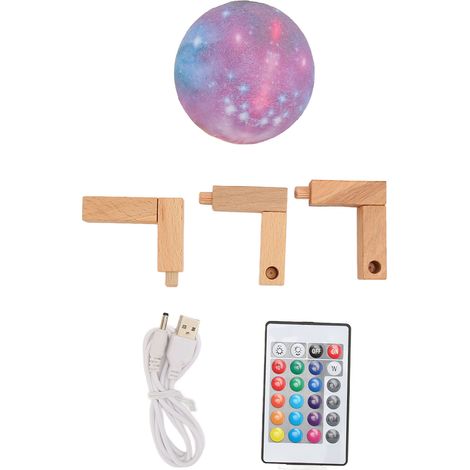 Lampe Lune 3D - Modèle 8cm - Design Réaliste - 16 Couleurs, Télécommande & Tactile, Déco Chambre Zen (1/5)