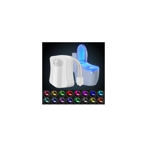 Lampe Toilette LED Rechargeable - 1 pièce, Lampe Toilette LED 16 Couleurs Étanche - Détecteur (1/5)