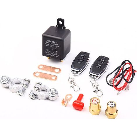 Interrupteur de coupure de batterie 12 V, relais 12 V 200 A avec 2 télécommandes, antivol pour voiture, bateau, camion, camping-car (200 A) (1/4)